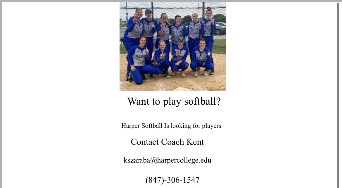 Harper College Softball (@harper_softball) on Twitter photo 