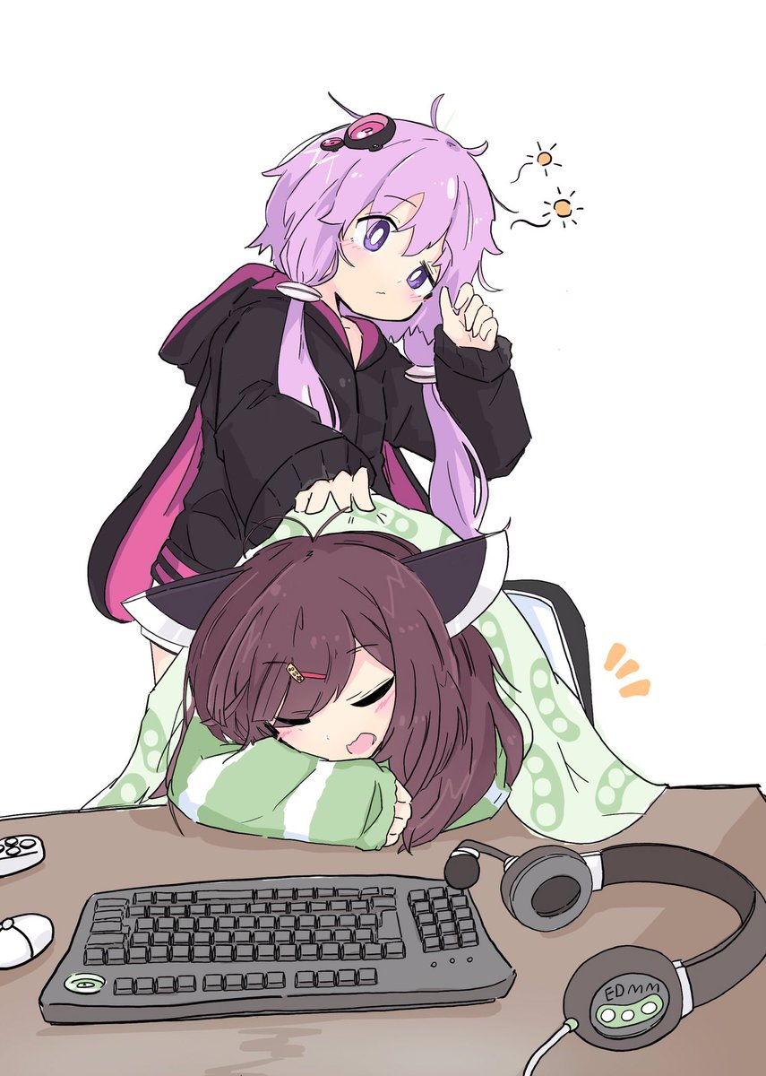 東北きりたん ,結月ゆかり 「ゆかりさん絵がまた一つ増えたね 」|たったにのイラスト