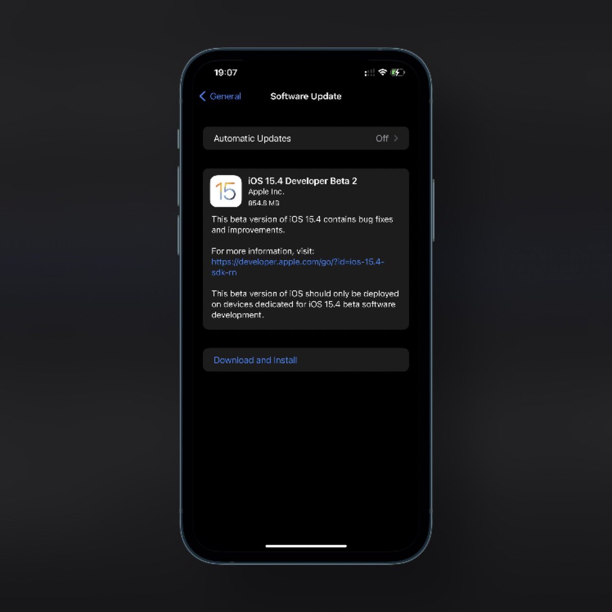 MacSolTech's tweet image. iOS 15.4 Dev Beta 2 (19E5219e) has been released. #iOS154 #iOS154DevBeta2 #iOS154Beta2