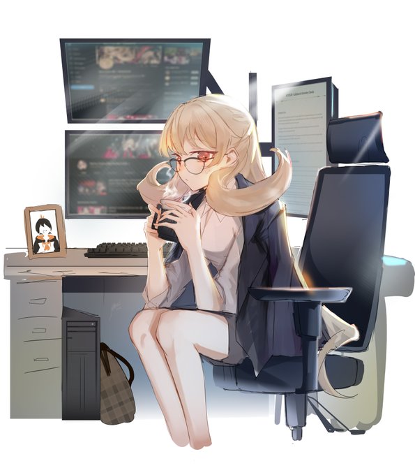 「office chair office lady」 illustration images(Latest)