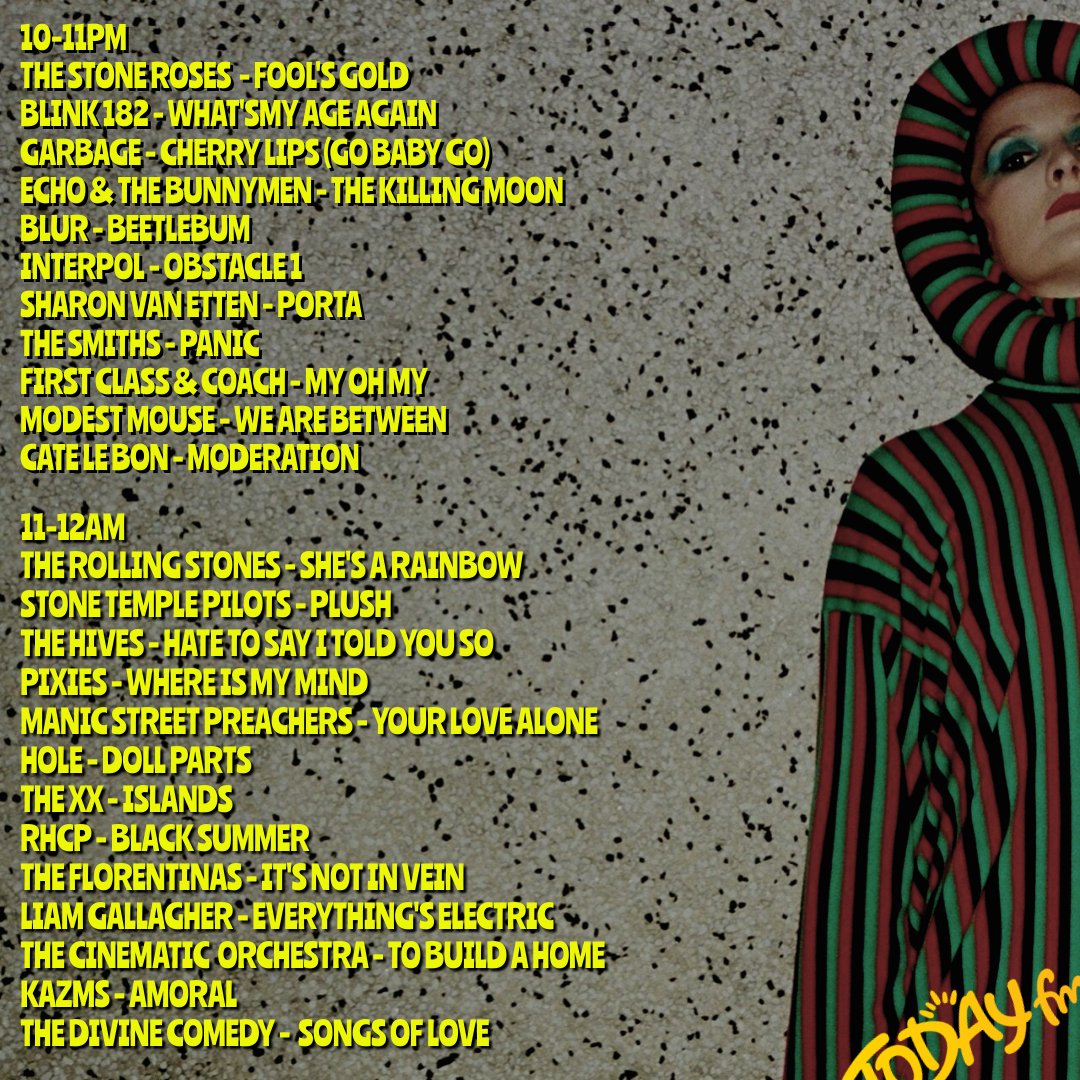 If time insists on its relentless march then we might as well soundtrack the bloody journey I say.

Thanks for coming along <a href="/TodayFM/">Today FM 💛</a> tonight x