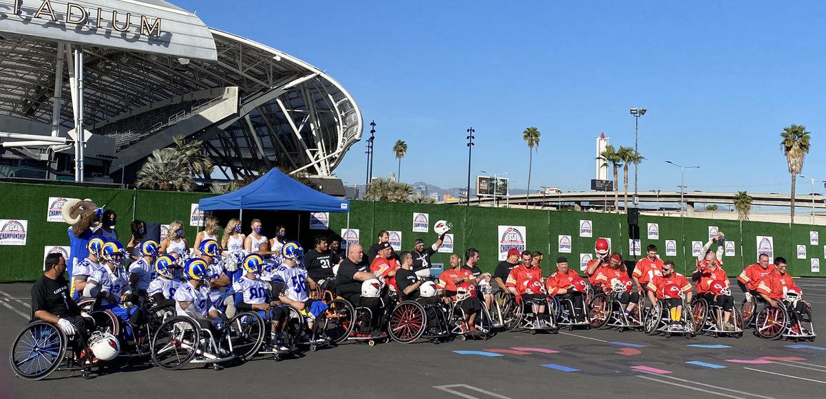 AlyssaLangBLET's tweet photo. Very excited to be watching the USA Wheelchair Football Championship today! These players are phenomenal! @NFL @NFL345 @MoveUnitedSport @bwforg @GotYourSix https://t.co/OgZWRUHS4D