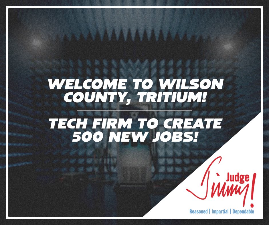 JudgeJimmyLea's tweet photo. Fantastic news for Wilson County! Tritium, a global leader in the EV charging industry, is going to locate their U.S. manufacturing base right here in Lebanon! https://t.co/4o4EcN3gZ1