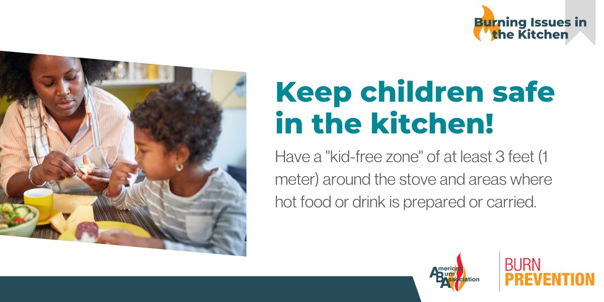 PBGFire's tweet image. Keep the littles one safe in the kitchen! 🚸 𝐓𝐢𝐩 #𝟒: Have a "kid-free zone" of at least 3 feet around the stove and areas where hot food or drink is prepared or carried. ☕🥘 #PBGFR #NBAW #CookingSafetyTips