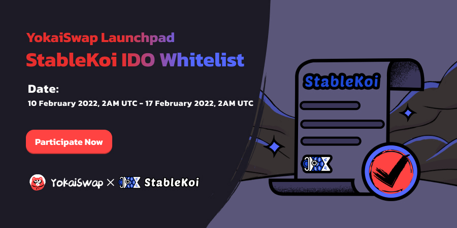 🔥@Stablekoi #IDO #Whitelist campaign is live now!

📅Entry closes on 17 Feb, 2 AM UTC

🎏 $KOI IDO Details: medium.com/@yokaiswap/yok…

❤️‍🔥Join whitelist: gleam.io/apJKs/stableko…

#Crypto #Launchpad #NervosNetwork