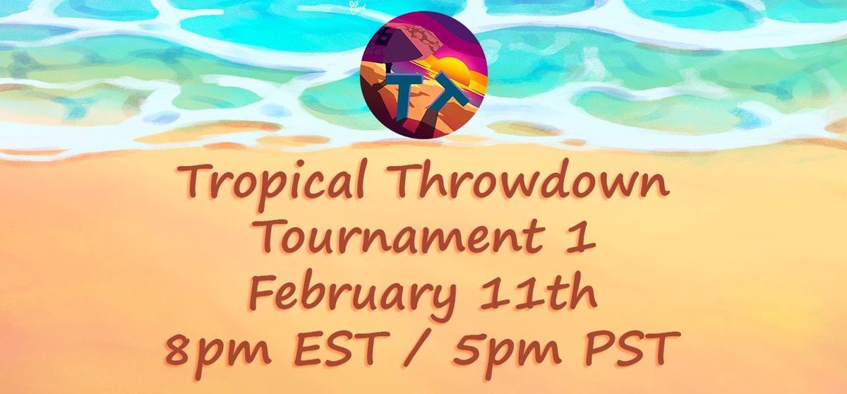 AzuriteProd's tweet photo. We're less than two days away until the first edition of Tropical Throwdown! Join us Friday at 8PM EST for a double eliminaiton tournament, with a redemption bracket, and counterpicks with turf war!

You can find the registration at our discord server, https://t.co/AzsSHXHMyR. https://t.co/9nPjIMXkqc