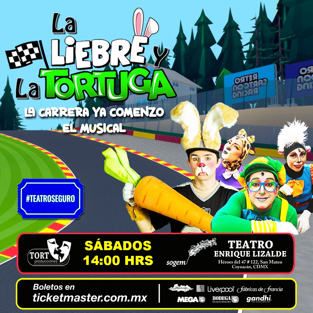 CarteleraCDMX's tweet photo. Tenemos 15 pases dobles para "La Liebre y la Tortuga".
de @TortProduccion

Sábado 12 febrero. 2:00pm.
Danos RT, tu nombre completo y te apuntamos en la lista.
Teatro Enrique Lizalde (Héroes del 47 No.122, San Mateo, Coyoacán)
#teatroinfantil #MUSICAL #teatro #pasesdobles #musical https://t.co/jkxILJUUke