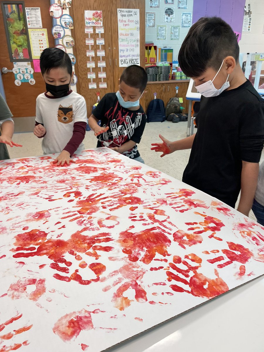 Day 1 of our STEM build! 
As we start diving into the build of our community on Mars. It just made sense to have the foundation of our little piece of Mars... be the handprints of the builders themselves. ✋🏽#LifeOnMARS #DrRSTEMAcademy