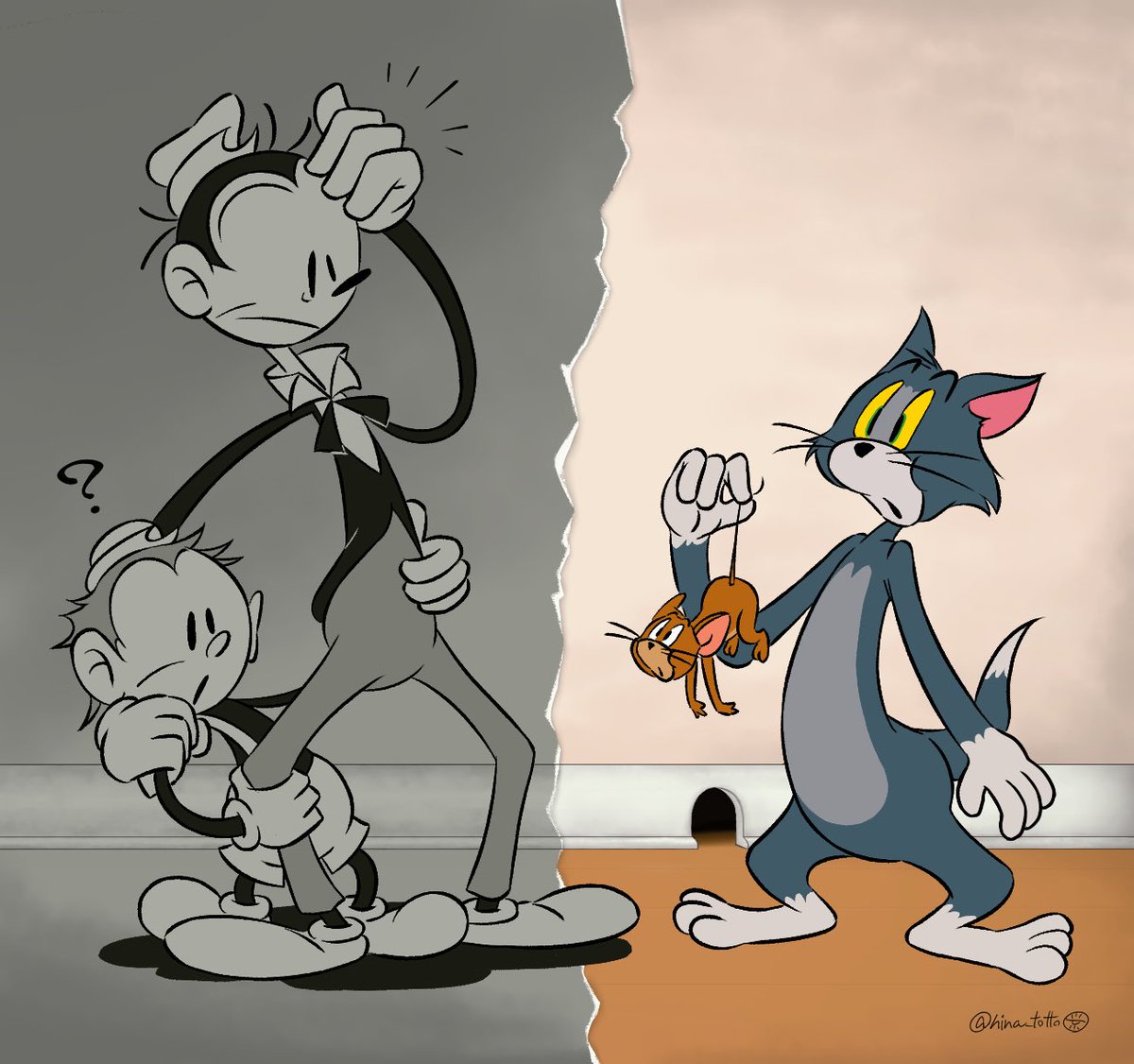 hina_totto's tweet image. トムとジェリーの誕生日！おめでと……う？
＃トムとジェリー 
#TomandJerry