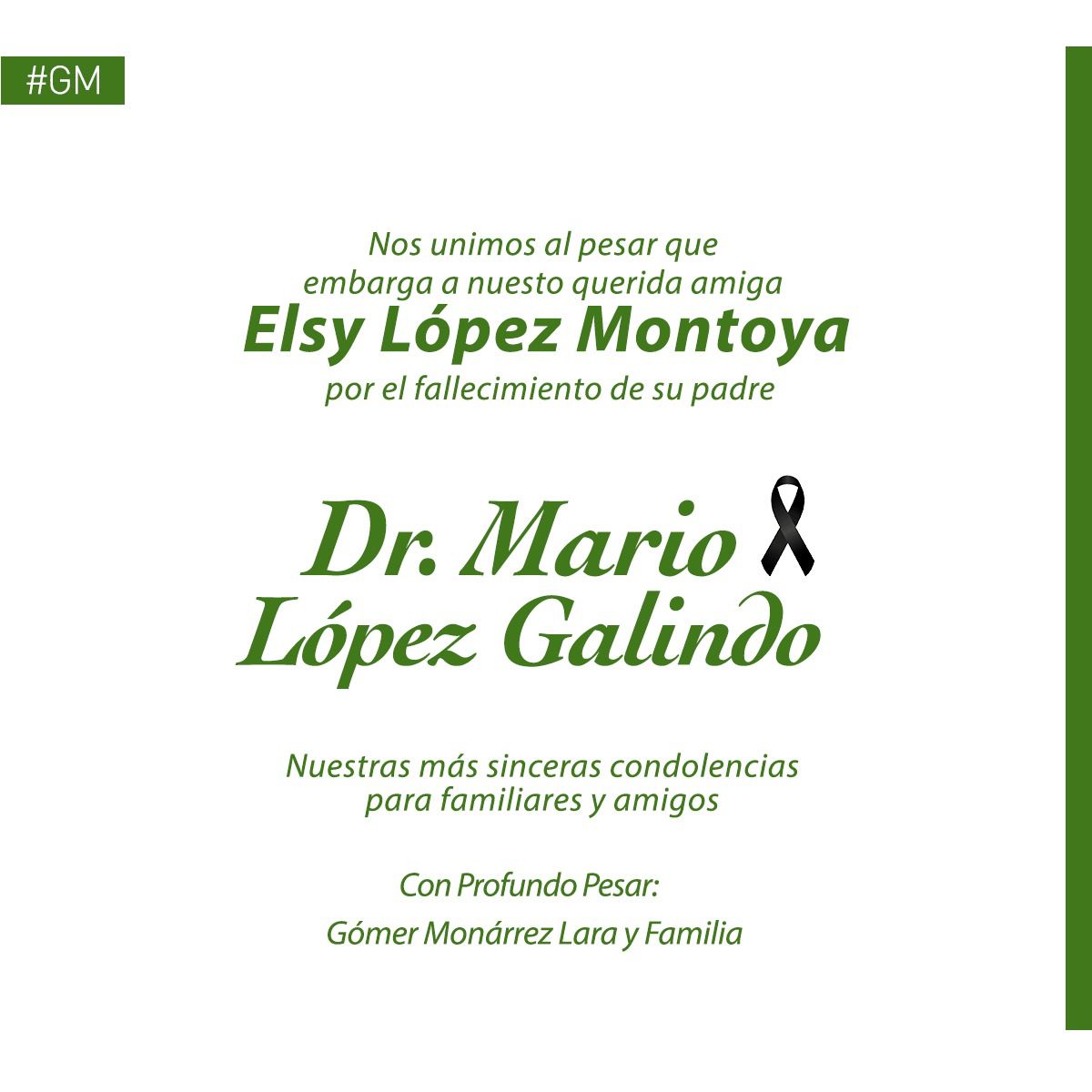 GomerMonarrez's tweet photo. Sentimos la perdida de un gran padre, mi apoyo para toda su familia. @ElsyLM https://t.co/JJ7jKhHOet