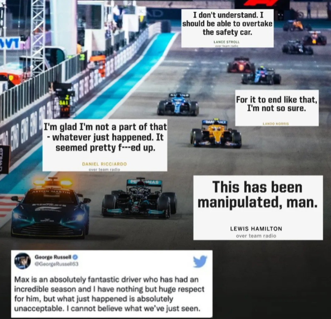 I think Redbull and Michael Masi misheard what Michael Schumacher said

He said "Records are there to be broken", not "Rules are there to be broken"

#F1xed #MasiOUT #WeStandWithLewisHamilton #WeStandWithLewis #LewisWasRobbed #JusticeForLewis #Lewis8xWDC #TeamLH44 #LewisHamilton