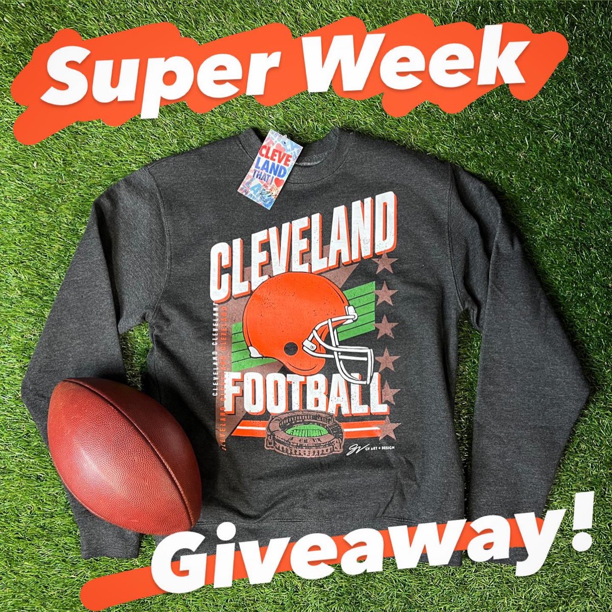 GVartwork's tweet photo. Big football weekend and it’s GV fan appreciation GIVEAWAY time! 

RT, follow us and like this post to be entered to win our popular Cleveland Vintage crew sweatshirt! 

Stay tuned for more giveaways all throughout the week! https://t.co/rxrxR3hj8K