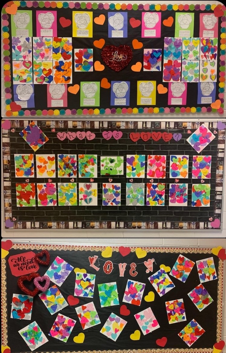 VMartinez_HBES's tweet photo. Some love themed art work by our 5th graders. A little Performance Assessment thrown in as well��. Shout out to Mrs.Ceniceros for incorporating this into a reading lesson. @chucoteacher @silviacampos02 @anamariasotoas1 https://t.co/YJBlyNnuCd