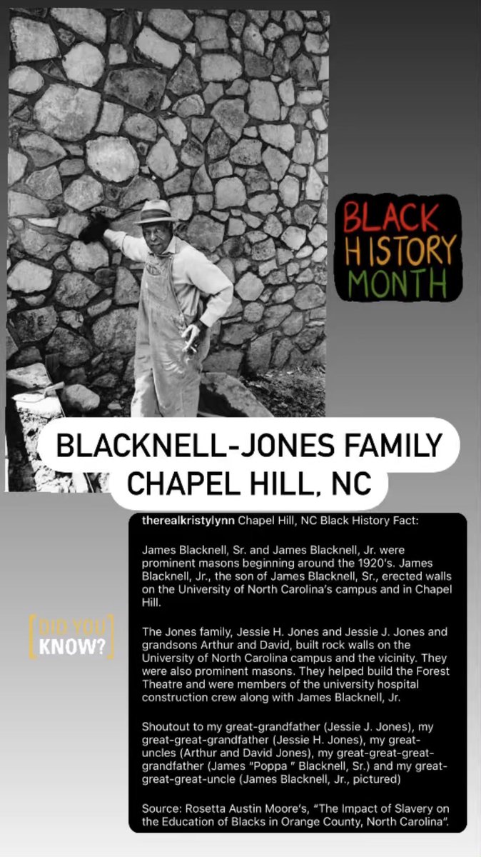 RealKristyLynn's tweet photo. Happy Black History Month! Shoutout to my Blacknell-Jones Family! 

RIP Uncle Jim ✊🏾🤎🖤 

#BlackHistoryMonth #unctarheels #uncchapelhill #NorthCarolina https://t.co/nOXGRcfu5u