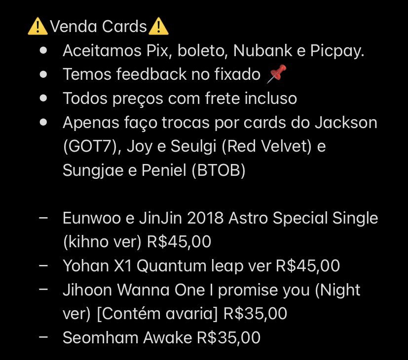 withourjoy's tweet image. ⚠️VENDA CARDS⚠️

@vendaetrocakpop  @tradingcardkpop @KPopTr_Venda @vendas_kpop @helpkpopvt @KpopVenda @VendaKpop