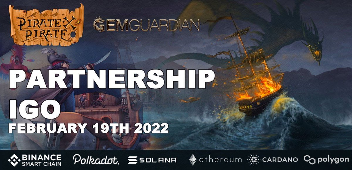 Blitz through the High Sea of <a href="/PXPNFTsGame/">Pirate x Pirate | NFT Game</a> In Our New #IGO on <a href="/GemGuardianNFT/">Gem Guardian</a> on February 19th 2022 🔥🔥🔥

📅Date: February 19th 2022 UTC 16:00
💲IDO Price: $0.018
🌐IMC: $407,000