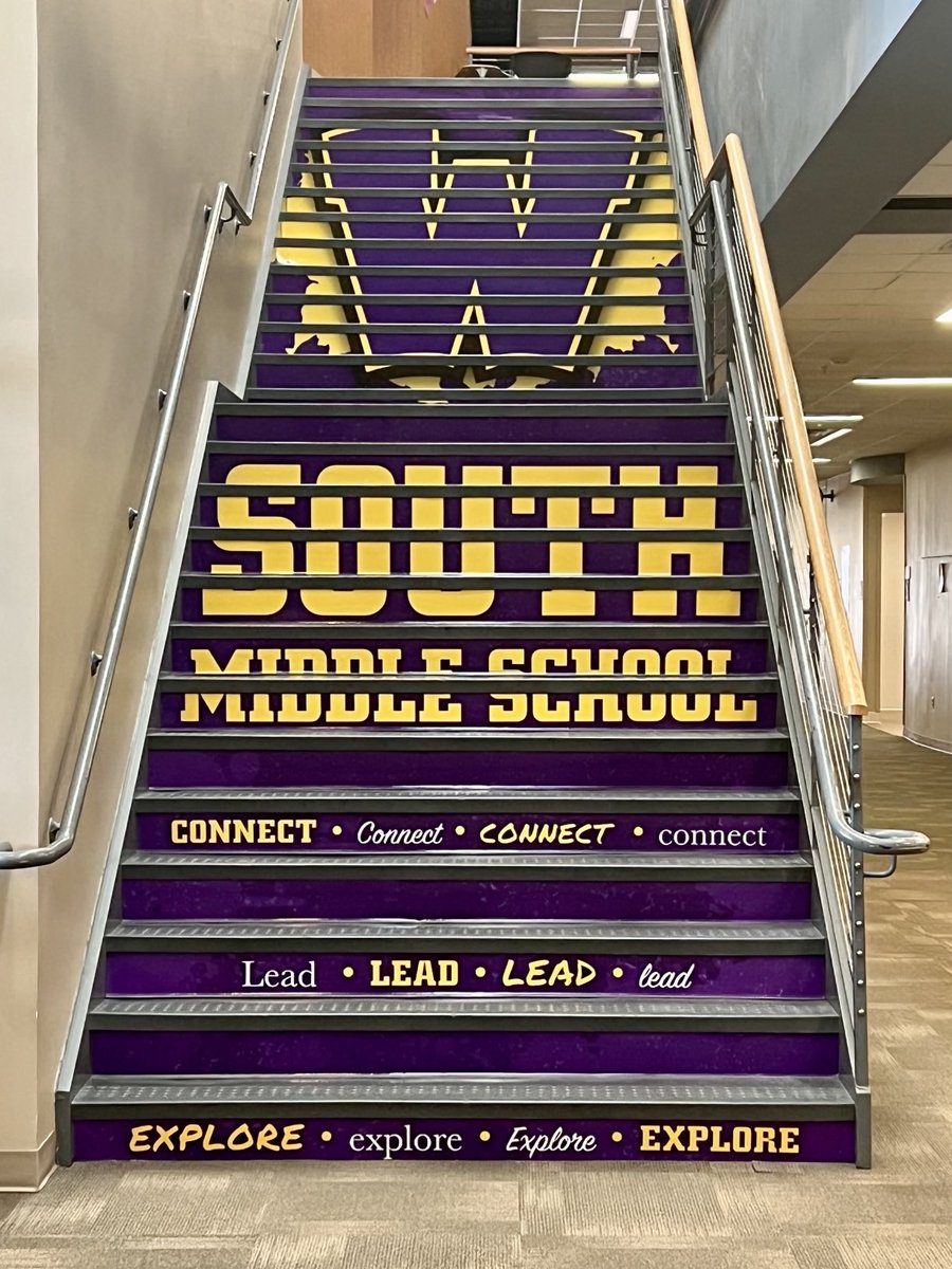 degroote44's tweet photo. Look at this glow up at #SMSWaukee! Wow, this looks amazing! @WaukeeSMS 💜💛 https://t.co/gewy2NPl5G