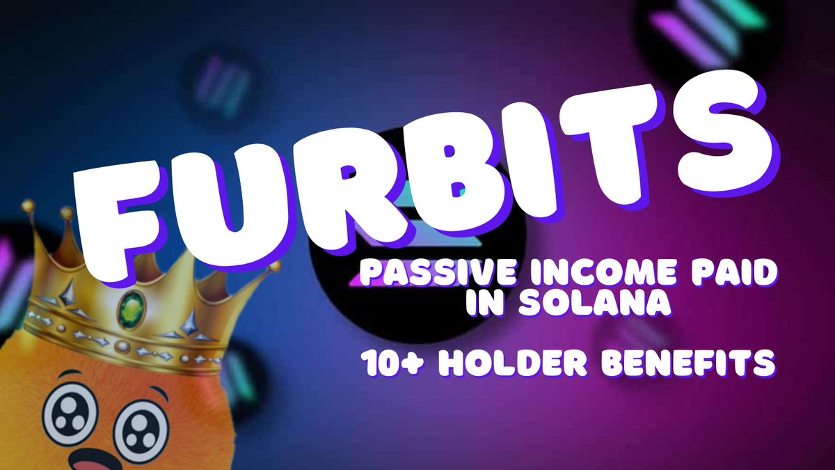 Furbits_NFT's tweet photo. Looking for a NEW way to benefit with #NFTs?
👉 @Furbits_NFT

0.1 sol mint | 0.05 WL presale
 Passive income PAID in #Solana
  $2,000/mo lottery after mint
   10+ holder benefits

Giving away 3 WL spots with this post! Engage to enter ❤️
⏳24hr
#NFTCommumity #NFT #SolanaNFTs #sol https://t.co/JtwWSHkeNe