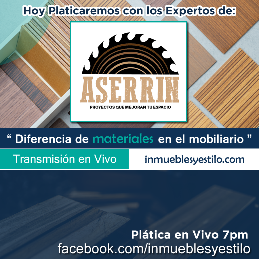 InmueblesEstilo's tweet photo. Hoy 7pm tendremos una plática con la empresa Aserrín - Muebles PRO sobre " Diferencia de materiales en el mobiliario " .
Tienes dudas sobre elegir tus muebles , conectate y estaremos resolviendo tus dudas.
7pm , #TwitterLive #Muebles y #Materiales https://t.co/KktSUKjzox