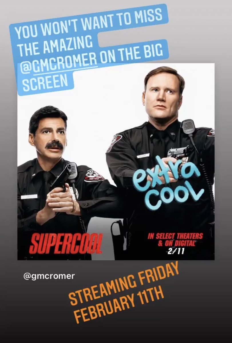 tootkc's tweet photo. This Friday, stream SUPERCOOL. You won’t want to miss a good friend (Greg Cromer) playing a cop in this teen comedy! #actor #acting #ActingLove #funny #funnyactor #movies #supercool https://t.co/wn7pFW6J7B