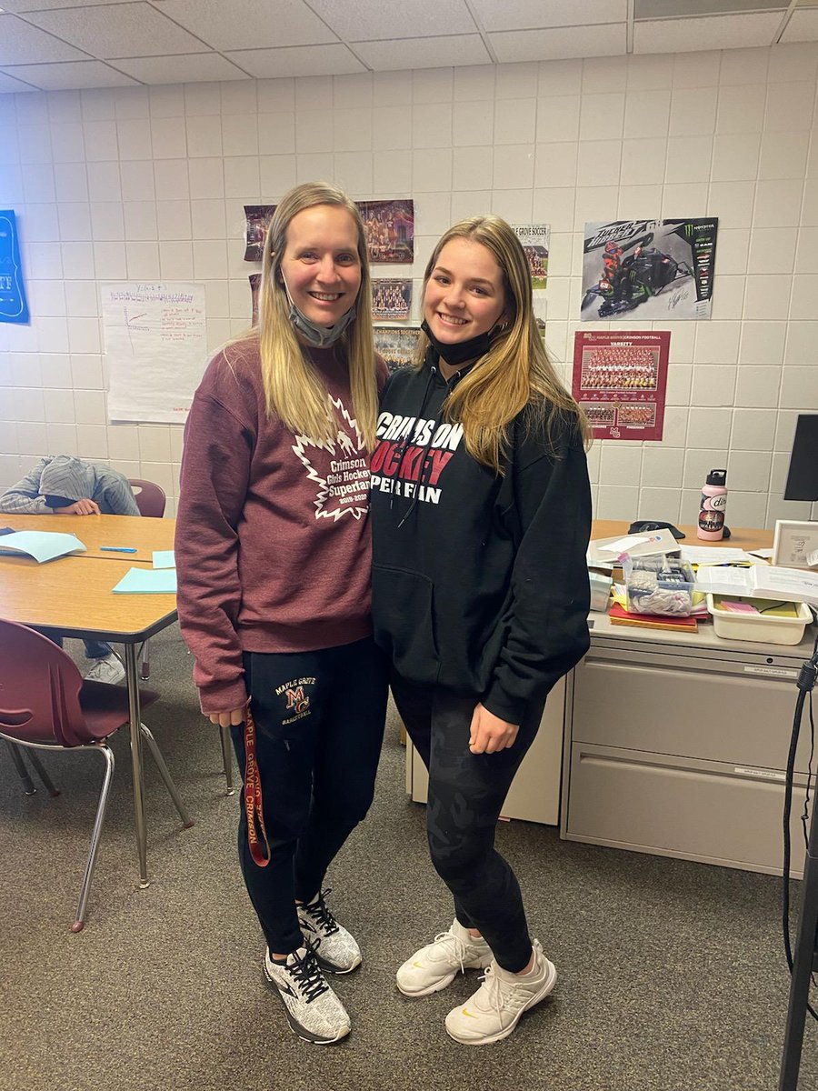 We have Jenna Brandt with Mrs. Janneke. "Shes the best teacher I've ever had! I can talk to her about anything and she always gives the best advice!"