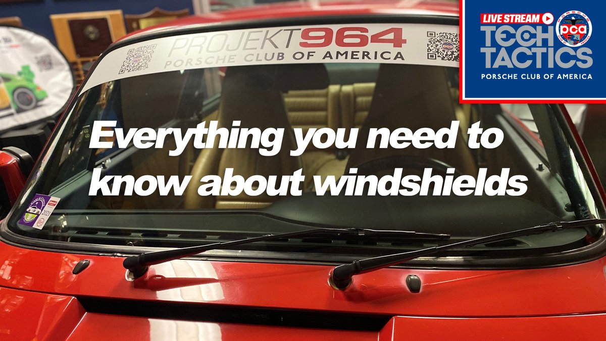 PCANational's tweet image. Join us for episode 44 of Tech Tactics Live tonight (Feb. 9) at 8 PM EST to learn everything you wanted to know about windshields: pca.org/news/everythin… #PorscheClubOfAmerica #Porsche