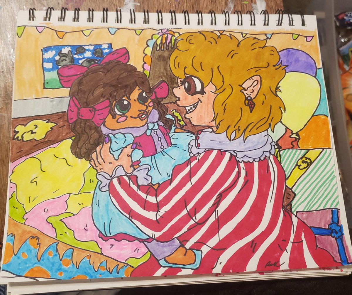 Spraypaintdami's tweet photo. A girl and her doll
:> 
#art #artist #furry #cute https://t.co/UobF6x4LDM