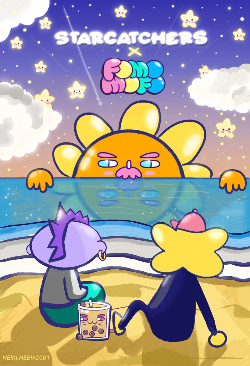 <a href="/FomoMofoNFT/">FOMO MOFO</a> <a href="/StarcatchersNFT/">Starcatchers</a> <a href="/mrjasperwong/">Jasper Wong</a> Hey Fomo and Starcatchers Fam! One of my best friends lives in Waikiki, and this artwork brings back fond memories of when we would just spend afternoons walking down to Queens Beach and watching the sunsets. Hope you enjoy my interpretation on this awesome collab!