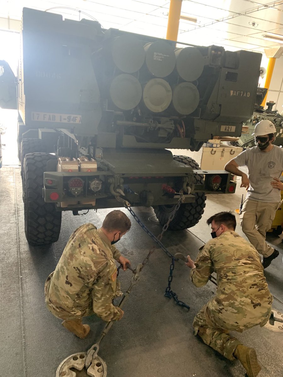 #JointForce @USArmy Soldiers assigned to A Battery, 1st Battalion, 94th Field Artillery Regiment, @17thFAB conduct roll on-roll off training aboard @MSCSealift’s USNS City of Bismarck at @nbguam, Feb. 9. #readiness @forscom @USARPAC @INDOPACOM @USNavy