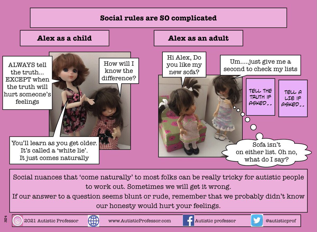AutisticProf's tweet photo. I wish people wouldn’t ask questions when they don’t want answers. #ActuallyAutistic #autisticnotrude #whitelies #autism https://t.co/p7zvNMm0KT