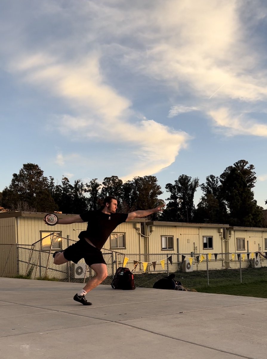 Where does the CA #2 ranked discus thrower practice, you ask? 

Why… on the concrete slabs outside of the weightroom… throwing onto the soccer field, of course.

 <a href="/DevaneyRory/">Rory Devaney</a>