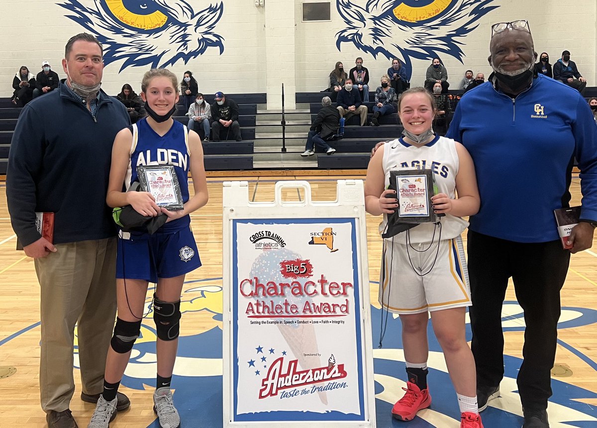 CrossTrainingA's tweet photo. Congratulations to our Character Award Girls Basketball Winners! From Alden: #1 Cassidy Bauer! From Cleve-Hill: #21 Kyla Nentarz! Great job ladies! https://t.co/ppgTHuW1qN