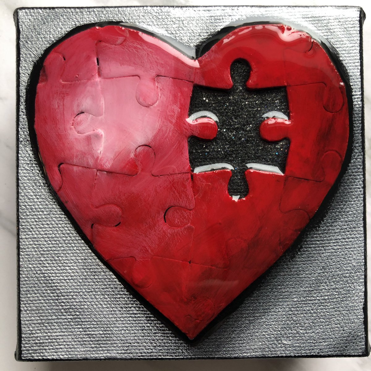 Puzzle H’art. Up for auction tomorrow morning (Feb10th). Full details on my websites. <a href="/HeartFDN/">Heart Institute FDN</a> 

#WallofHarts #HartoftheDay #HeartMonth