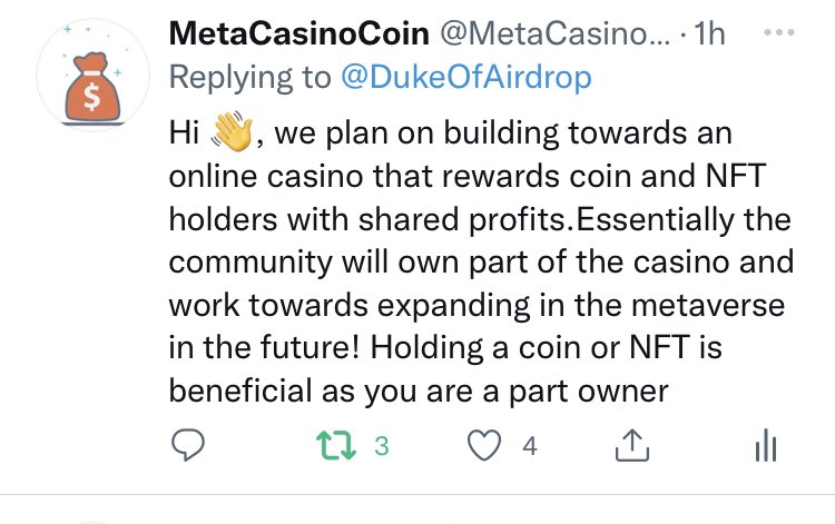 MetaCasinoCoin tweet media