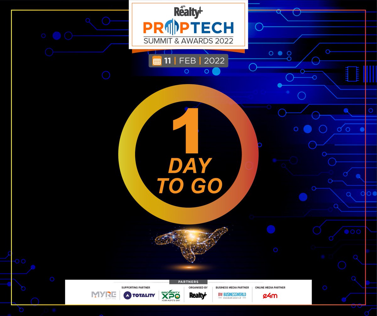 RPRealtyPlus's tweet image. Countdown starts! Just in #1Days celebrate and witness India’s finest in real estate technology at the 4th #Realty+ #PropTechSummit&amp;amp;#Awards2022. The event will recognize tech-driven in the #Construction &amp;amp; #RealEstate Sector. 
Reserve your attendance here: bit.ly/3rin0P3