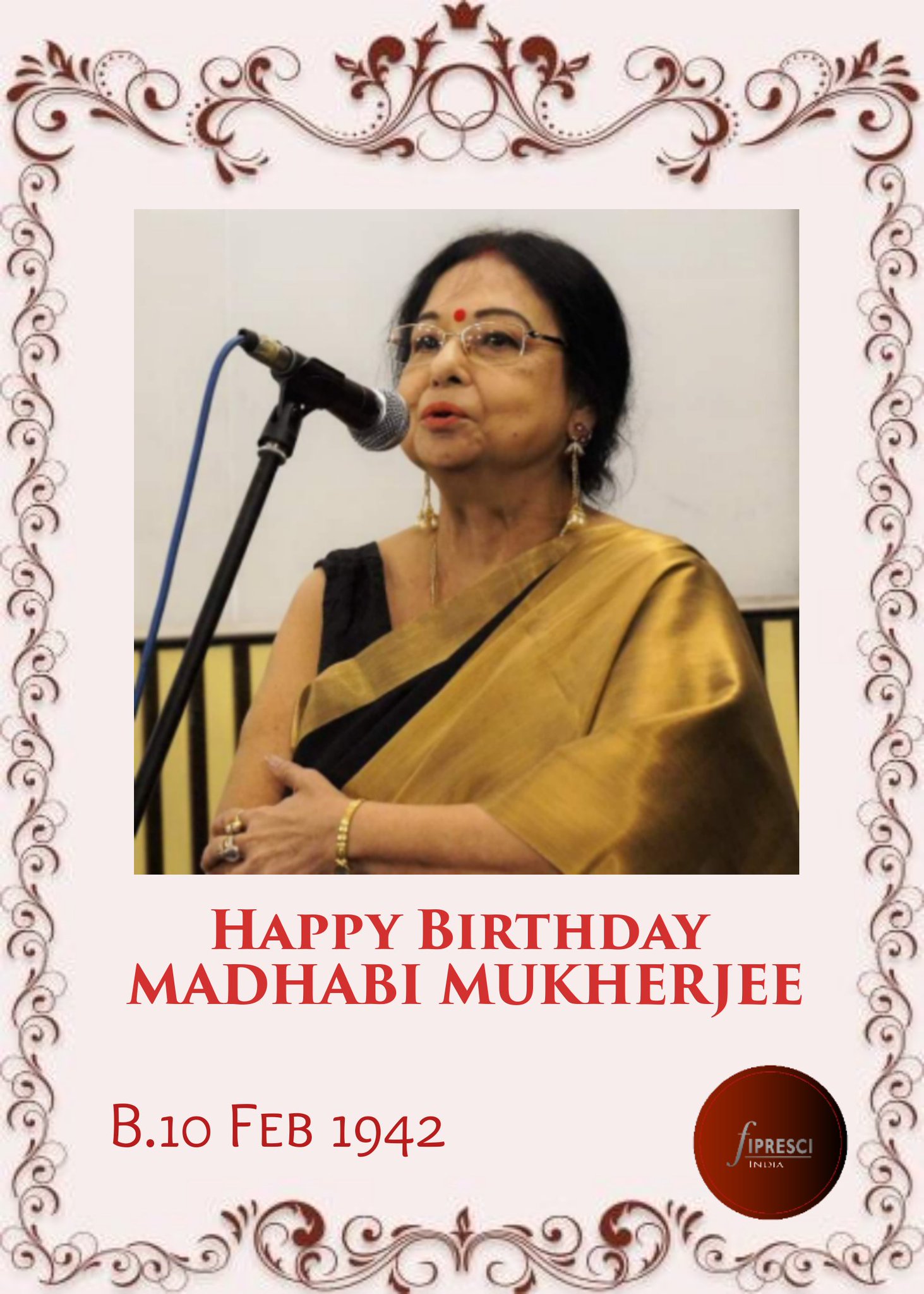  Wishes a Happy Birthday to the Legendary Actor MADHABI MUKHERJEE (B. 10 Feb 1942)! 