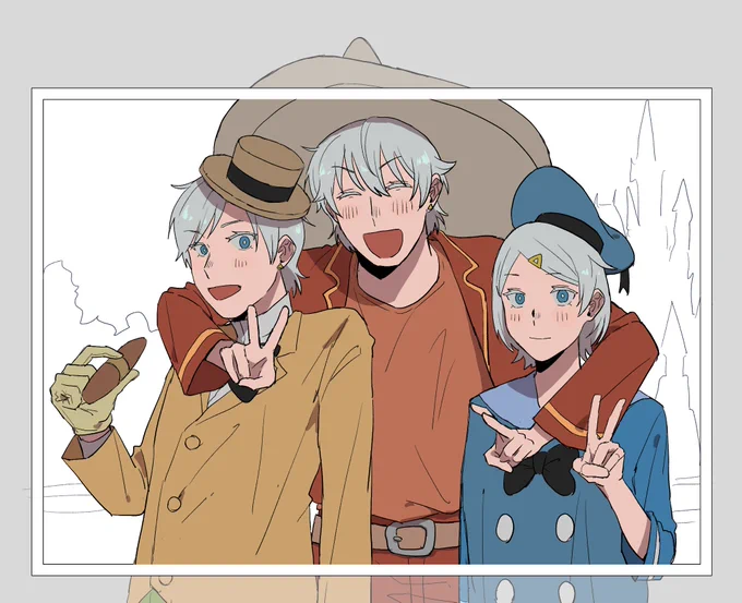 コスプレデ〇ズニーを満喫する三兄弟 