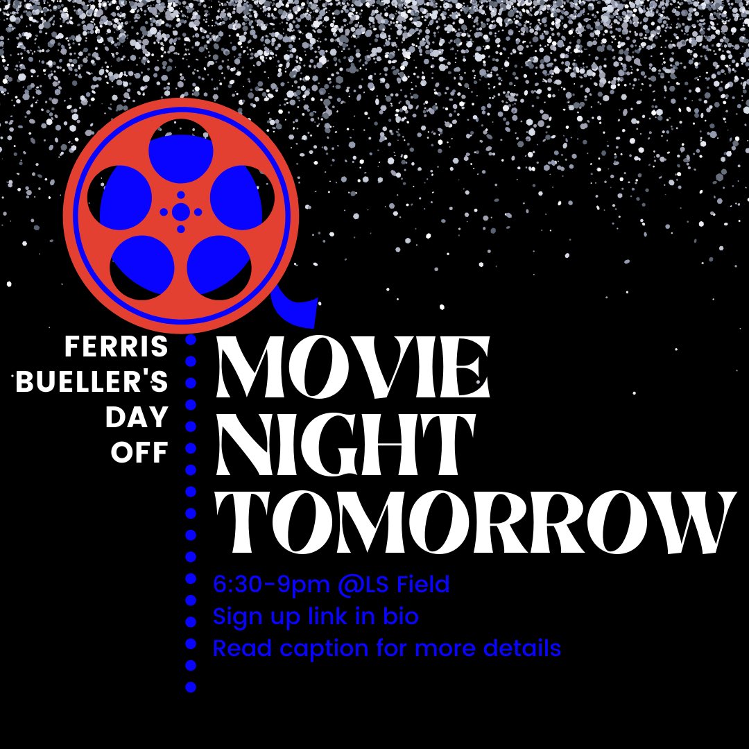 nbstugov's tweet image. “Hey, life moves pretty fast. If you don’t stop and look around once in a while, you could miss it.” -Ferris Bueller
Don’t miss out, join us for Movie Night! Free snacks including BOBA TEA from Boba Street Cafe! Bring your own seating. Sign up here! docs.google.com/forms/d/e/1FAI…