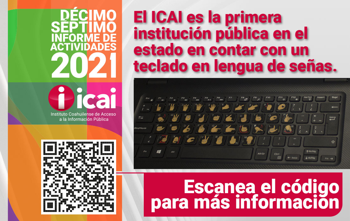icaicoahuila's tweet photo. El @icaicoahuila integró a su portal de acceso la Lengua de Señas Mexicanas con un teclado en esta lengua. Escanea el código y ten acceso a más detalles. 
#17InformeICAI https://t.co/piV1HhfhkQ