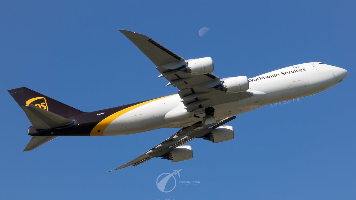 'Queen of the Skies' in front of the moon! UPS Airlines <a href="/UPS/">UPS</a> <a href="/UPSAirlines/">UPS Airlines</a> Boeing <a href="/Boeing/">The Boeing Company</a> 747-8F departing Minneapolis <a href="/mspairport/">MSP Airport</a> heading back to Louisville <a href="/FlyLouisville/">FlyLouisville (SDF)</a> #boeing #boeinglovers #ups #upsairlines #louisville #sdf #msp #minneapolis #mspairport #cargo #cargolove
