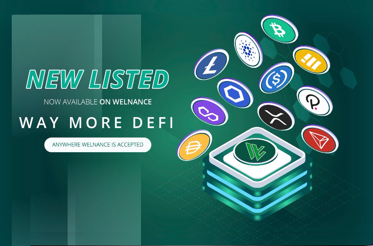 WelnanceWorld's tweet photo. 🏆 For diversity in use, Now we  have  new Token on Welnance DeFi
@LINK
@usdc
@BUSD
@XRP
@DOT
@DAI
@ADA
@MATIC
@LTC
@TRX
@BCH

Link to Welnance DeFi DApp: https://t.co/NbMhqJ811G
#Welnance #DeFi #Crypto https://t.co/y7kvurdrnI