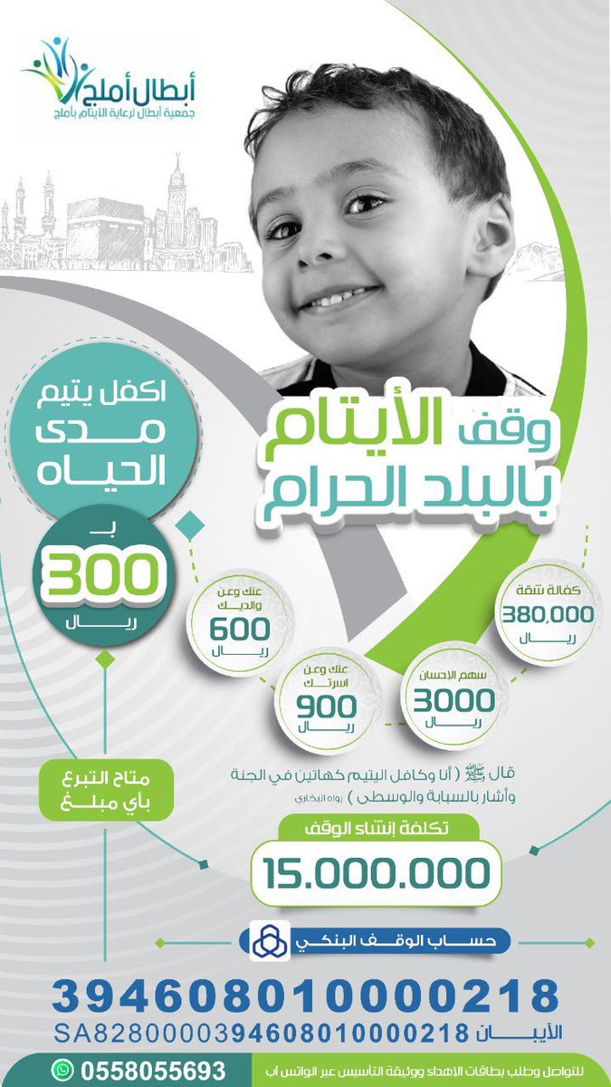 2rwa97's tweet photo. الوقف أدوم الصدقات لأن الأصل فيه البقاء
 #وقف_الأيتام_بالبلد_الحرام https://t.co/sYcgEG7e3E