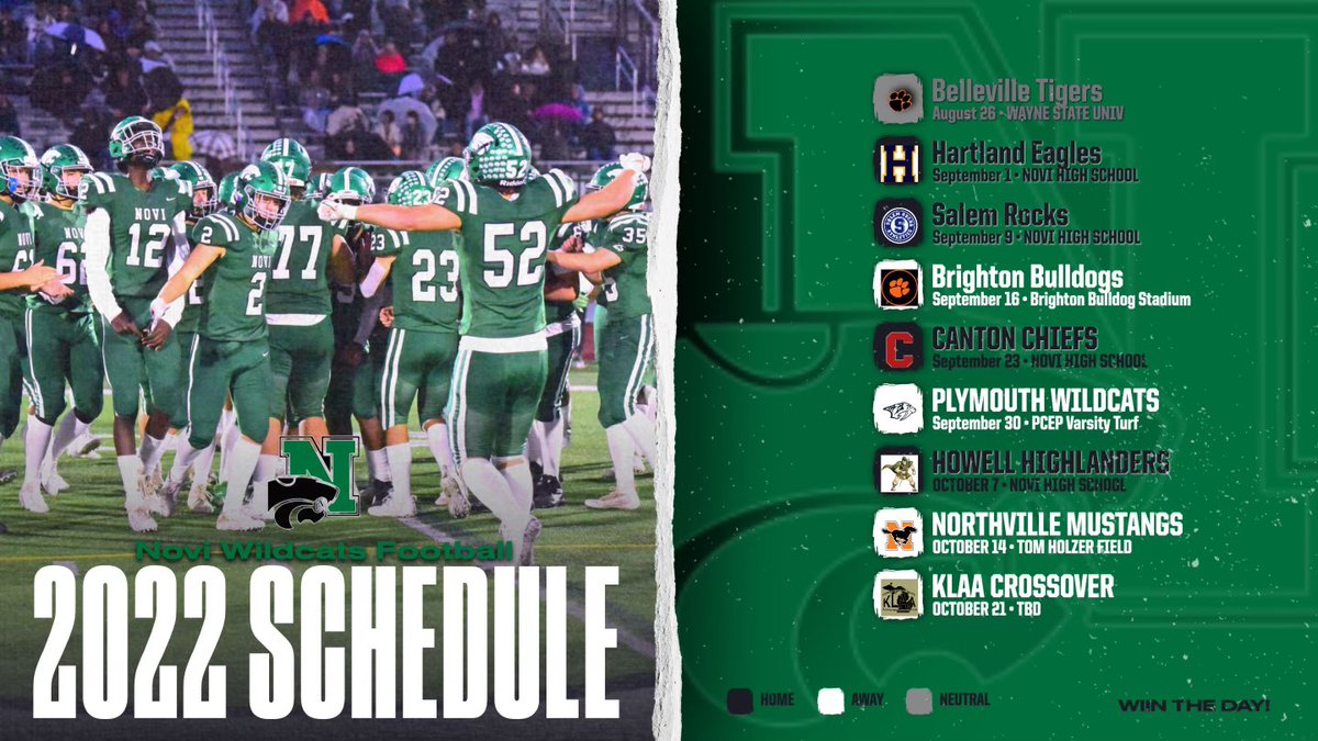novifootball's tweet photo. If this doesn’t get you 🔥🔥🔥up you better check for a pulse. Looking forward to taking on the challenge of our ‘22 schedule. Belleville is on the clock so let’s Win Every Day between now &amp; 8/26 #NoviPride #WTD https://t.co/i2dSW0x8qo