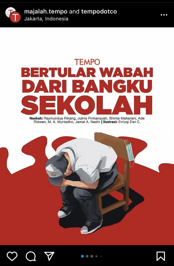 gaIpsycho's tweet photo. Indonesian news think they slick telling news about the pandemic effects on school and student then put a Shinji pose in the thumbnail 😭😭😭 https://t.co/ED6xzEVC3k