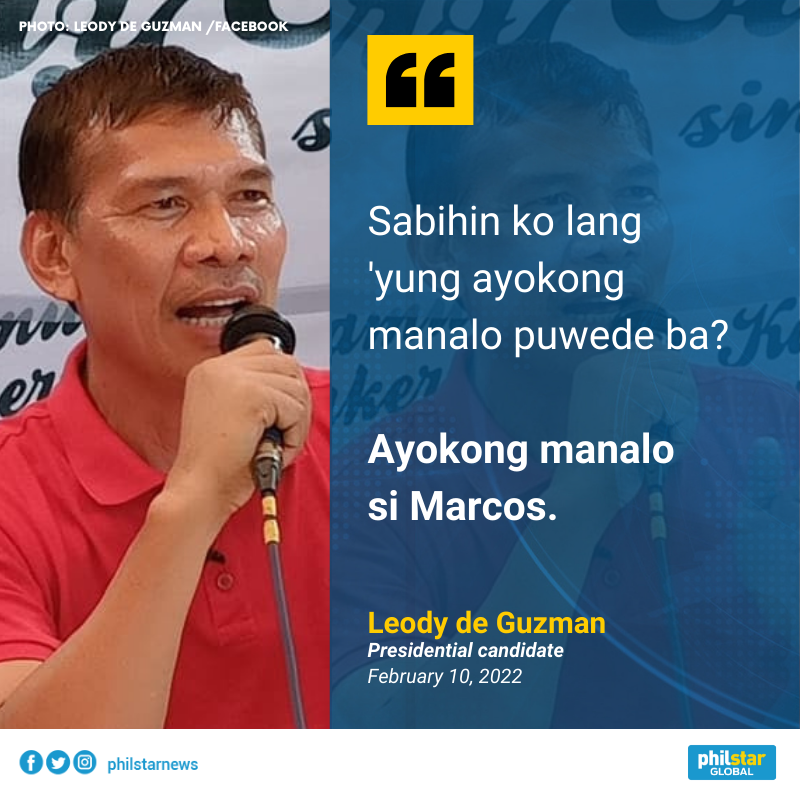 PhilstarNews's tweet photo. This was the response of labor leader Leody de Guzman when asked on CNN Philippines who he thinks will be the next best presidential bet after him. https://t.co/BI5f45wJPC