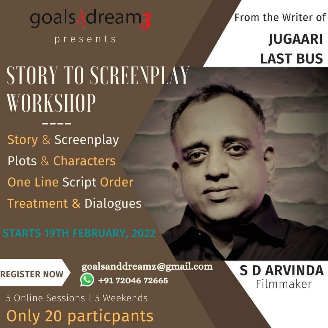 Arvindsringeri's tweet photo. An exclusive Story to Screenplay Workshop by the Writer-Director of Jugaari  &amp; Last Bus! Starting 19th February, 2022.

https://t.co/DzYAiYtvtD https://t.co/S4h6sR1YJc