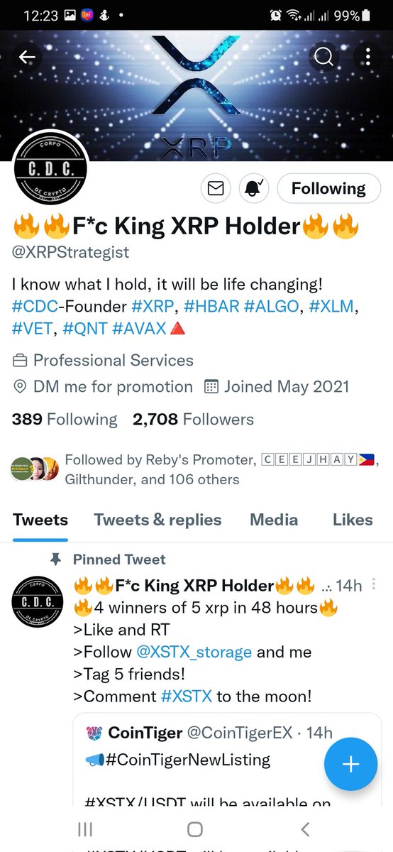 kimtuan2021's tweet photo. @iam2Per_ @Jercie101 @XRPStrategist @XSTX_storage @wxarisu
@MhayaSinsuangco
@Stacy0964
@kalembang01
@ArlindaConcepc1
#XSTX https://t.co/DgDPaIyQfk
