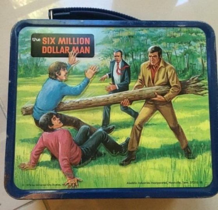 Super70sSports's tweet photo. Back in my day we didn't even call it lunch unless Lee Majors was working over George Harrison and Paul McCartney with an uprooted tree. https://t.co/xktHqmvXDZ