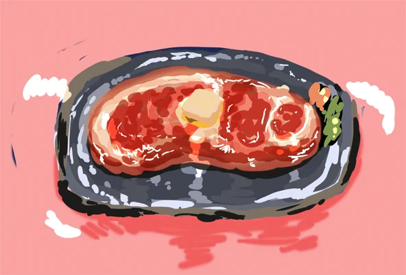 何目的で描いたか覚えていないステーキ 