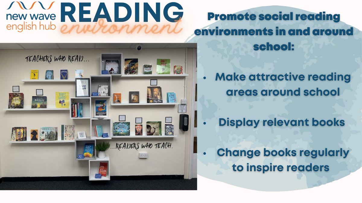 These displays get children thinking about books as they see new and familiar titles walking around school. We find it can help develop Informal Book Talk, researched by @TeresaCremin #bookblether #readingforpleasure #readingenvironment